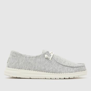 HEYDUDE Light Grey Wendy Stretch Jersey Womens Trainers
