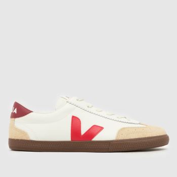 VEJA White & Red Volley Womens Trainers