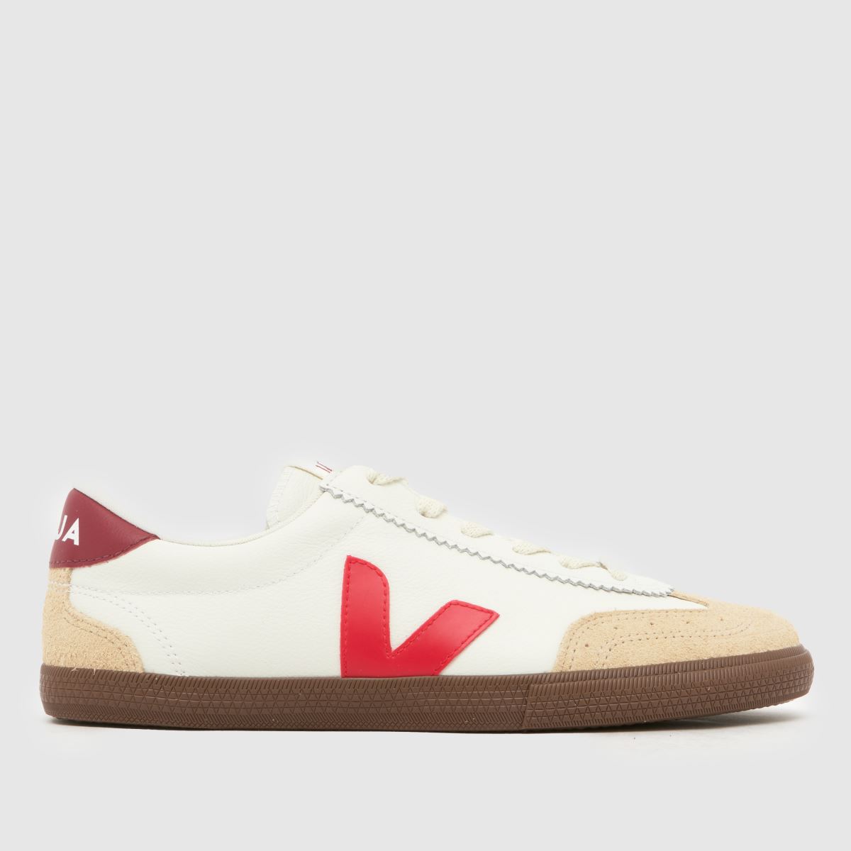 VEJA Volley Trainers in White & Red