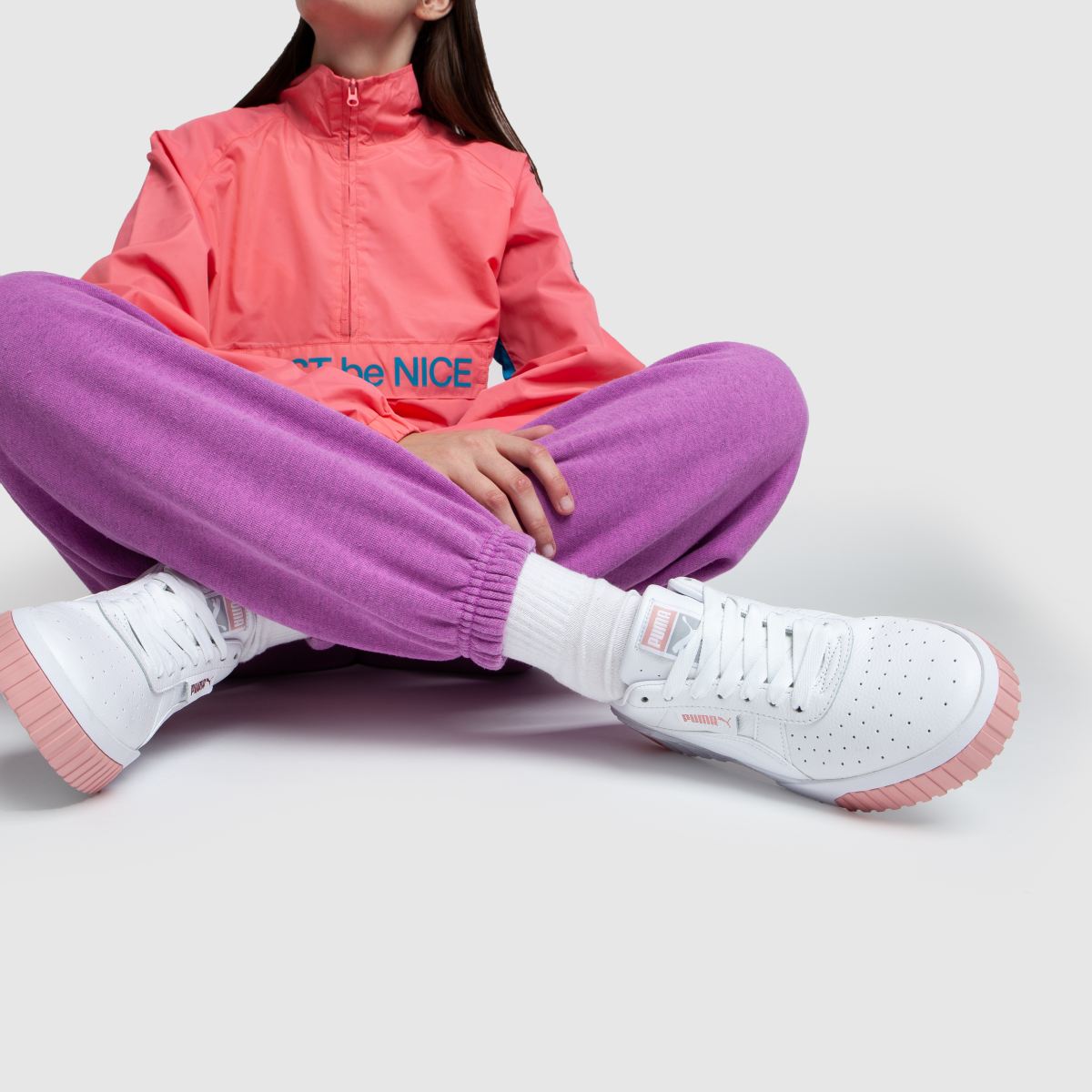 puma cali pink and white