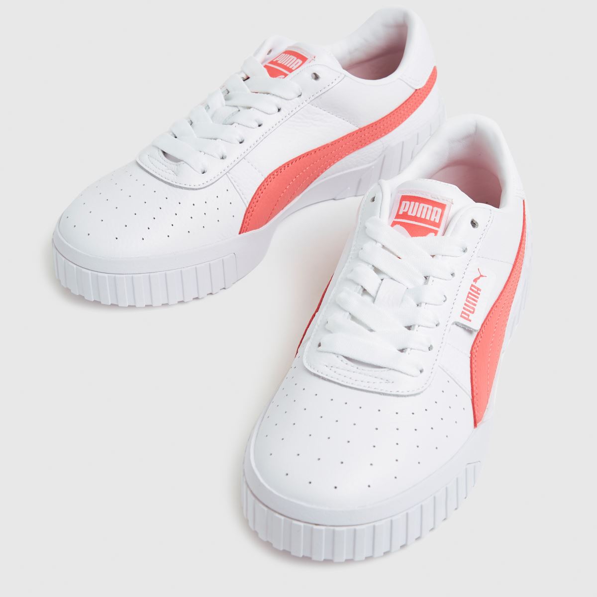 puma cali dream trainers in white and pink