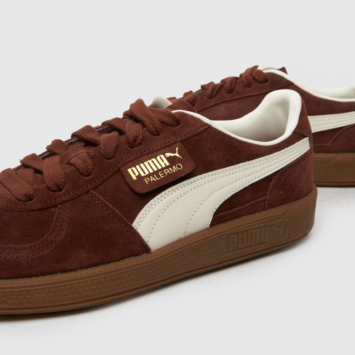 Womens Brown \u0026 White PUMA Palermo Trainers | schuh