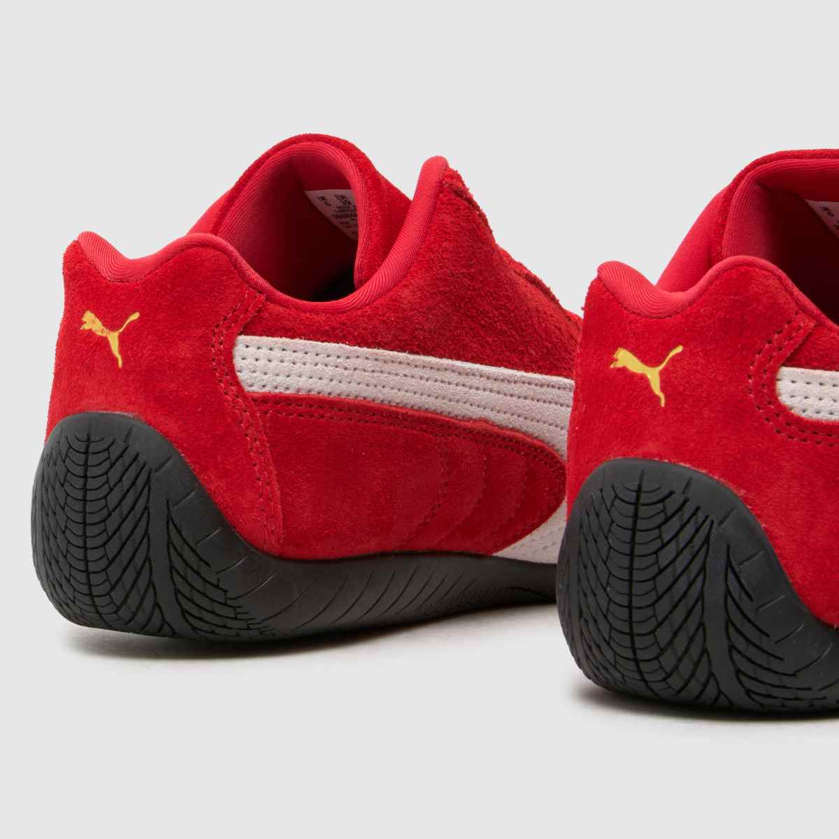 Womens White Red PUMA Speedcat Trainers schuh