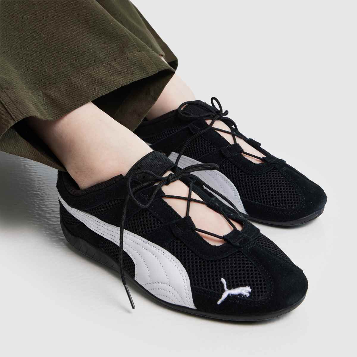 Womens Black & White PUMA Speedcat Go Trainers | schuh