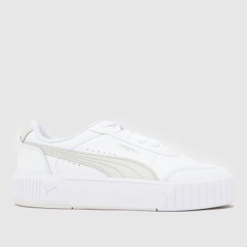PUMA White & Silver Carina Mia Womens Trainers