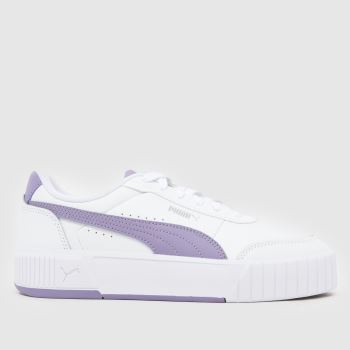 PUMA White & Purple Carina Mia Womens Trainers