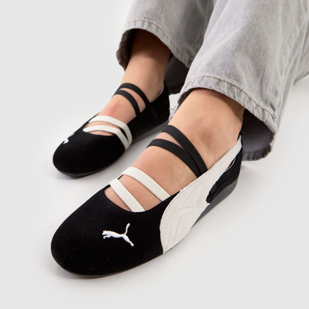 バレエ PUMA/SPEEDCAT BALLET LLIC Womens Black & White PUMA Speedcat Ballet Trainers | schuh