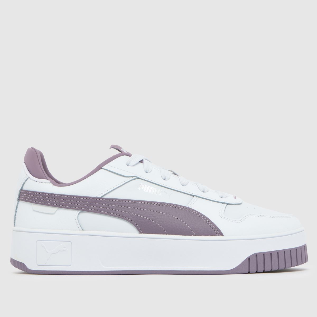 Click to view product details and reviews for Puma Carina Street Trainers In White Purple.