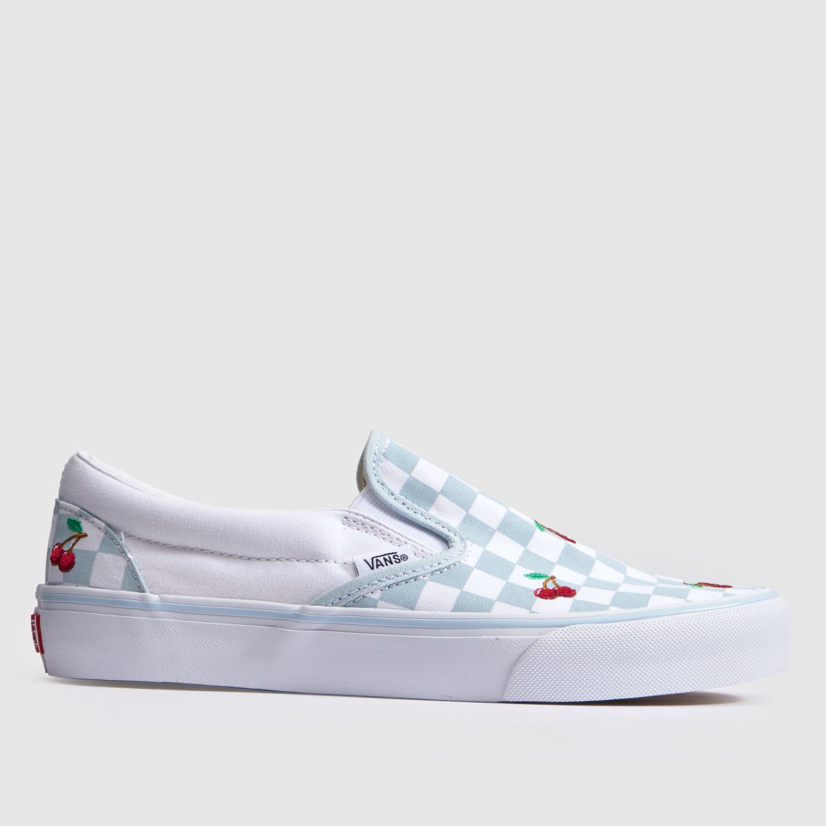 Vans Classic Slip-on in White & Blue Vans Classic Slip-on