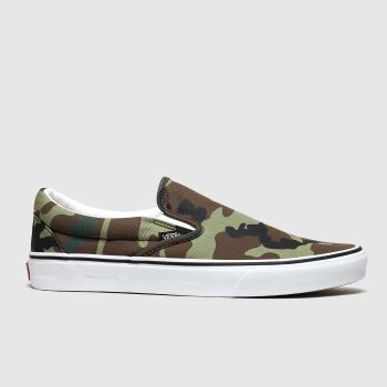Vans khaki classic slip-on camo trainers Vans khaki classic slip-on camo trainers