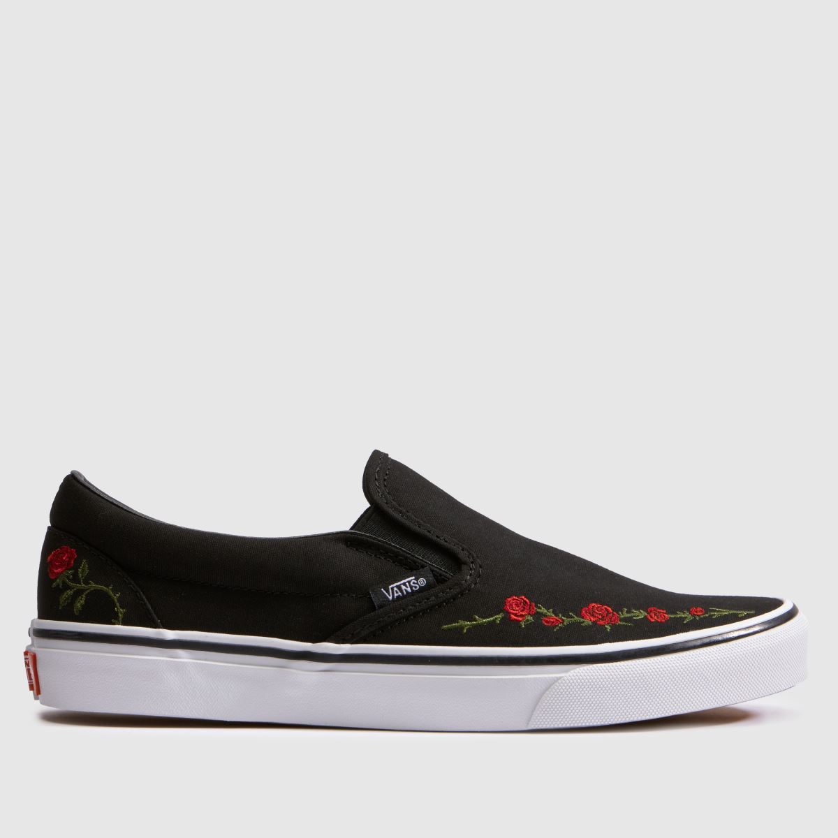 Vans Classic Slip-On in Black & Red Vans Classic Slip-On