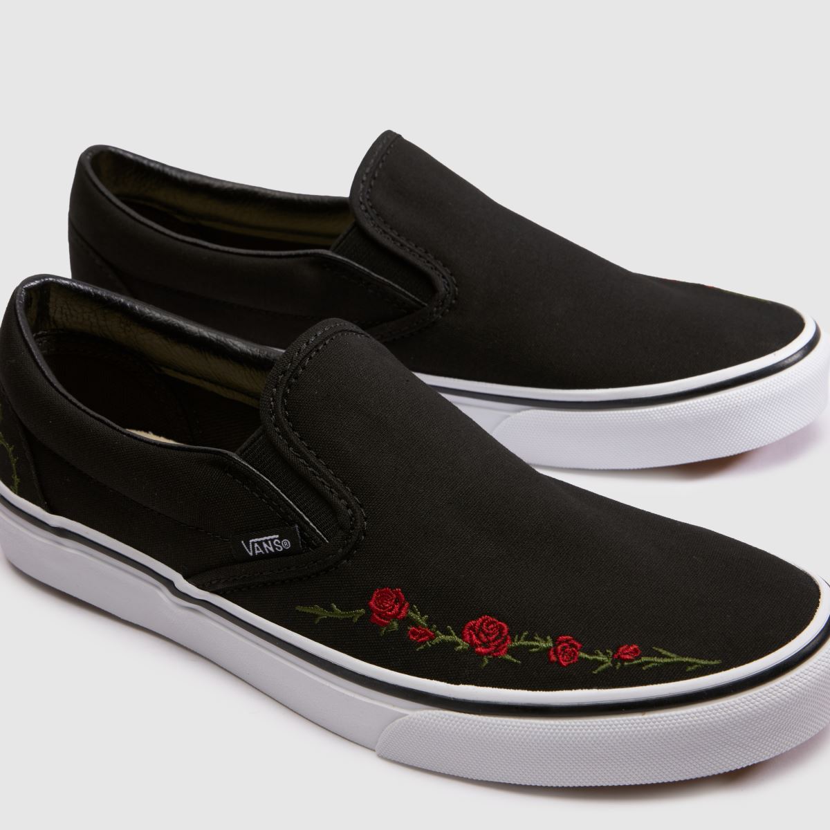 Vans Classic Slip-On in Black & Red Vans Classic Slip-On 4