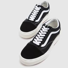 Womens Black & White Vans Old Skool Stacked Trainers | schuh