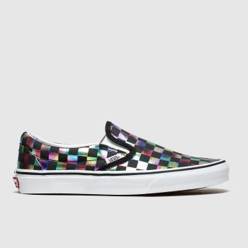 Vans black & silver classic slip-on check trainers Vans black & silver classic slip-on check trainers