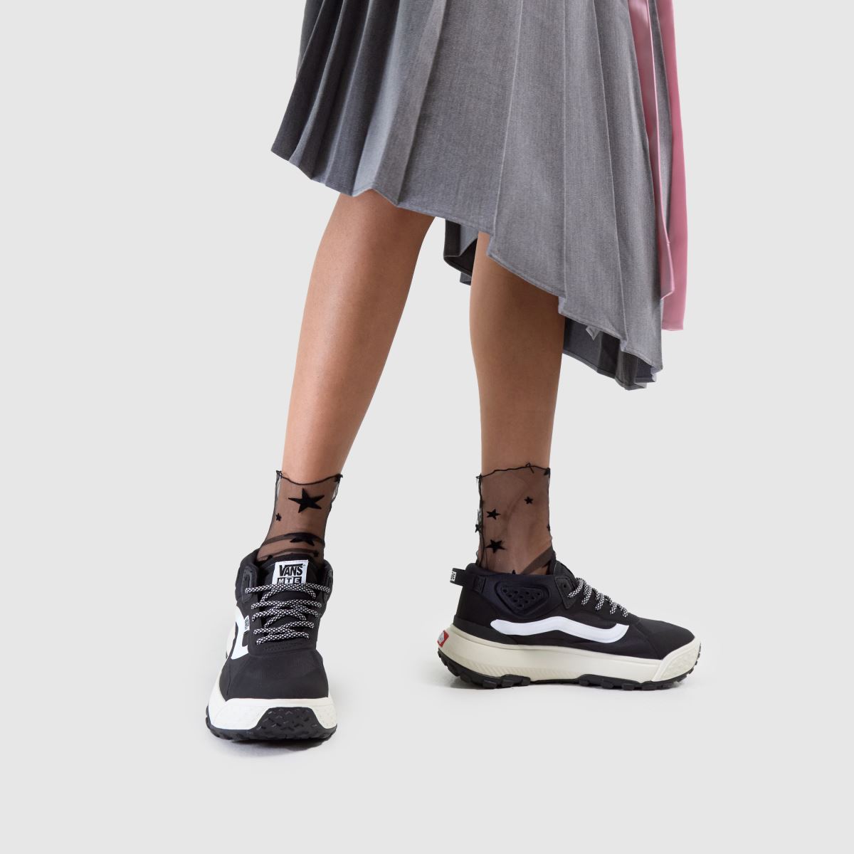 Womens Black & White Vans MTE Crosspath Mid Trainers | schuh