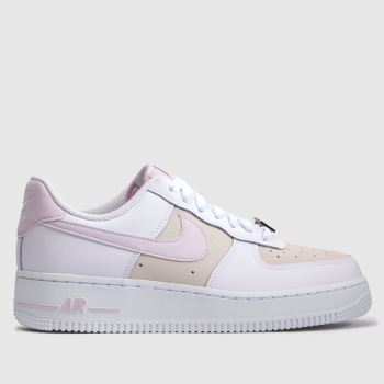 Nike White & Pink Air Force 1 Womens Trainers