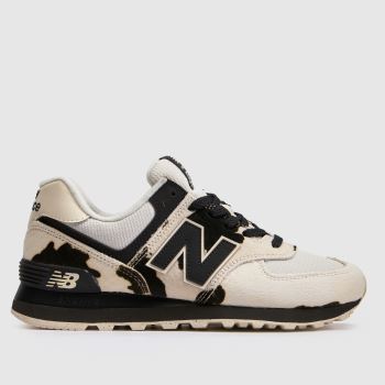 New Balance Black & White 574 Womens Trainers