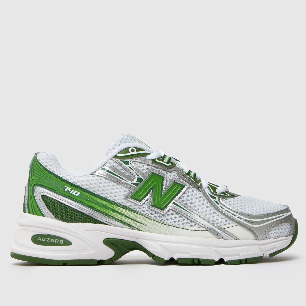 Womens White & Green New Balance 740 Trainers | schuh