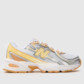 New Balance White & Yellow 740 Womens Trainers