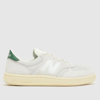New Balance White & Green T500 Womens Trainers