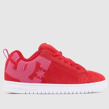 DC Red Multi Court Graffik Womens Trainers