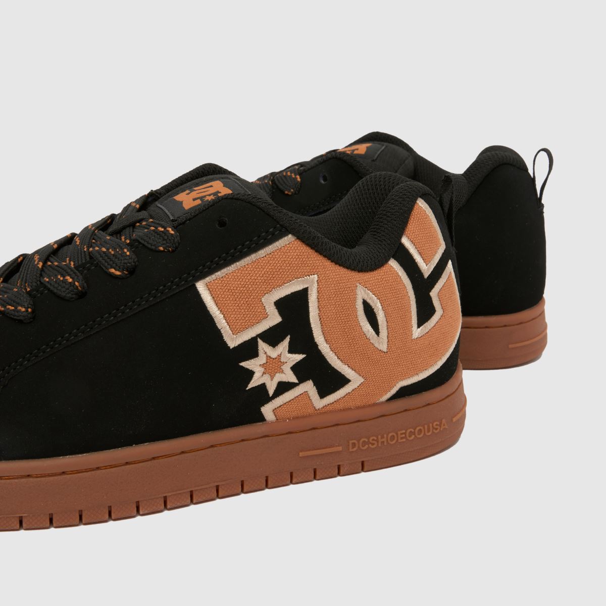 Womens Black Brown DC Court Graffik Trainers schuh