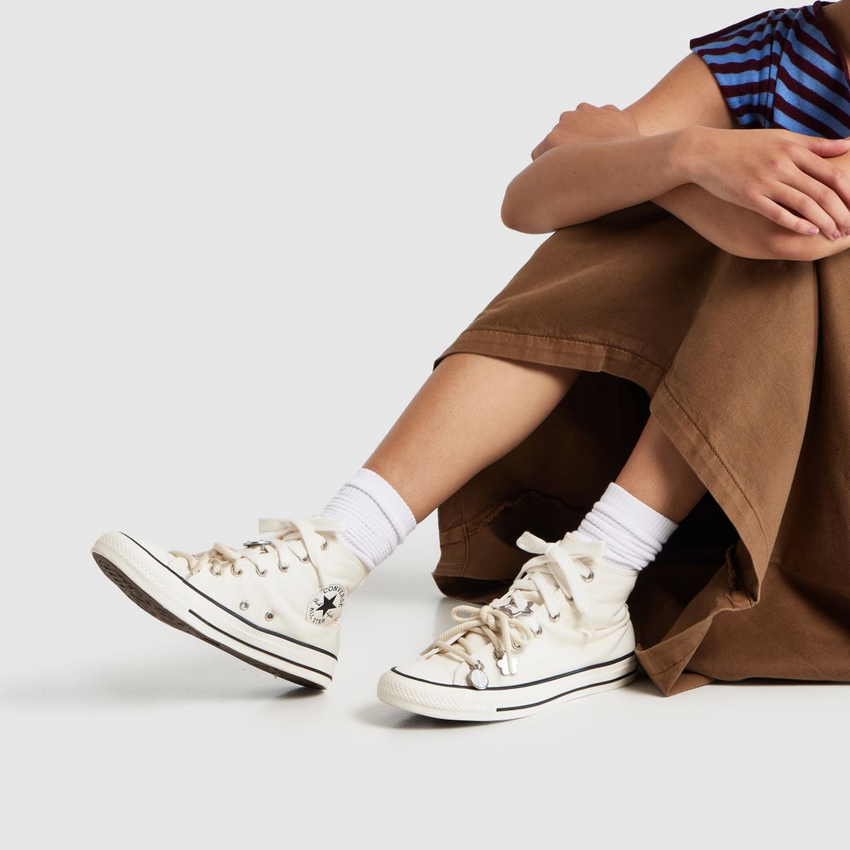 Converse All Star Hi Charms in Off-White Multi Converse All Star Hi Charms 8
