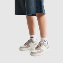 Nike Air Force 1 in White & Beige Nike Air Force 1,2 of 4