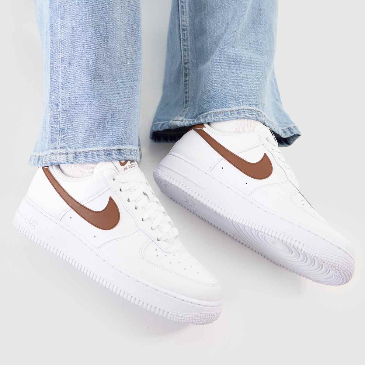Nike Air Force 1 in White & Brown Nike Air Force 1 8