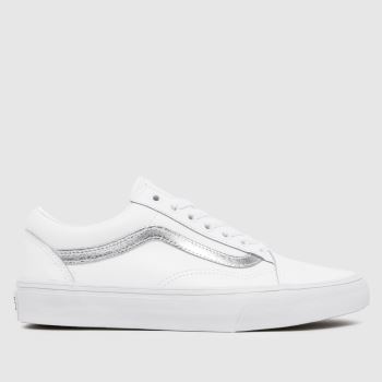 Vans White & Silver Old Skool Womens Trainers