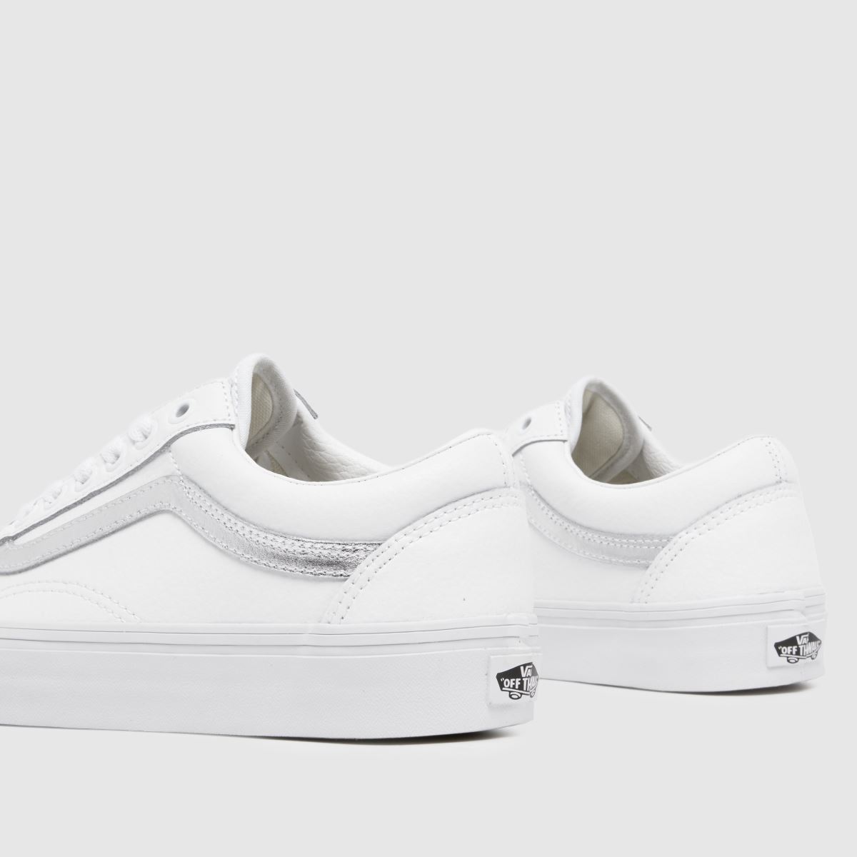 Vans Classic Slip White Leather White Vans Shoes On Sale Womens