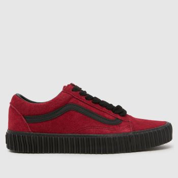 Vans Red Old Skool Creeper Womens Trainers