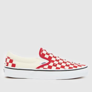 Vans White & Red Classic Slip-on Rhinestone Womens Trainers