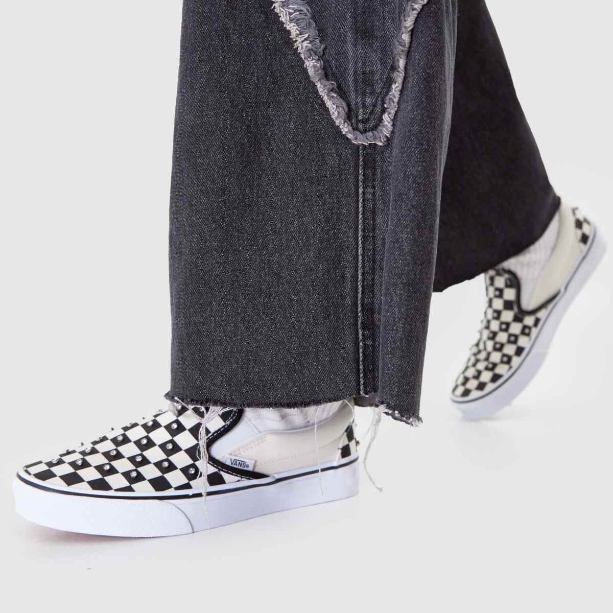 Damen Vans Schwarz-weiß Classic Slip-on Rhinestone Sneaker Vans Classic Slip-on Rhinestone 8
