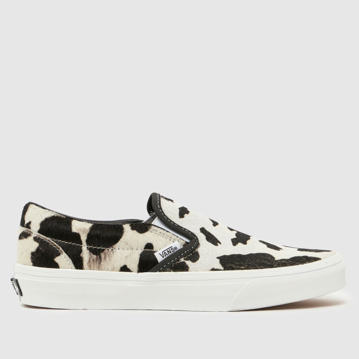 Vans Classic Slip-On Cow Trainers in Black & White