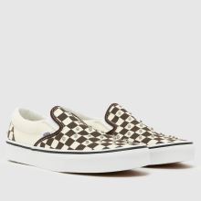 Vans Classic Slip-On in White & Brown Vans Classic Slip-On,2 of 4