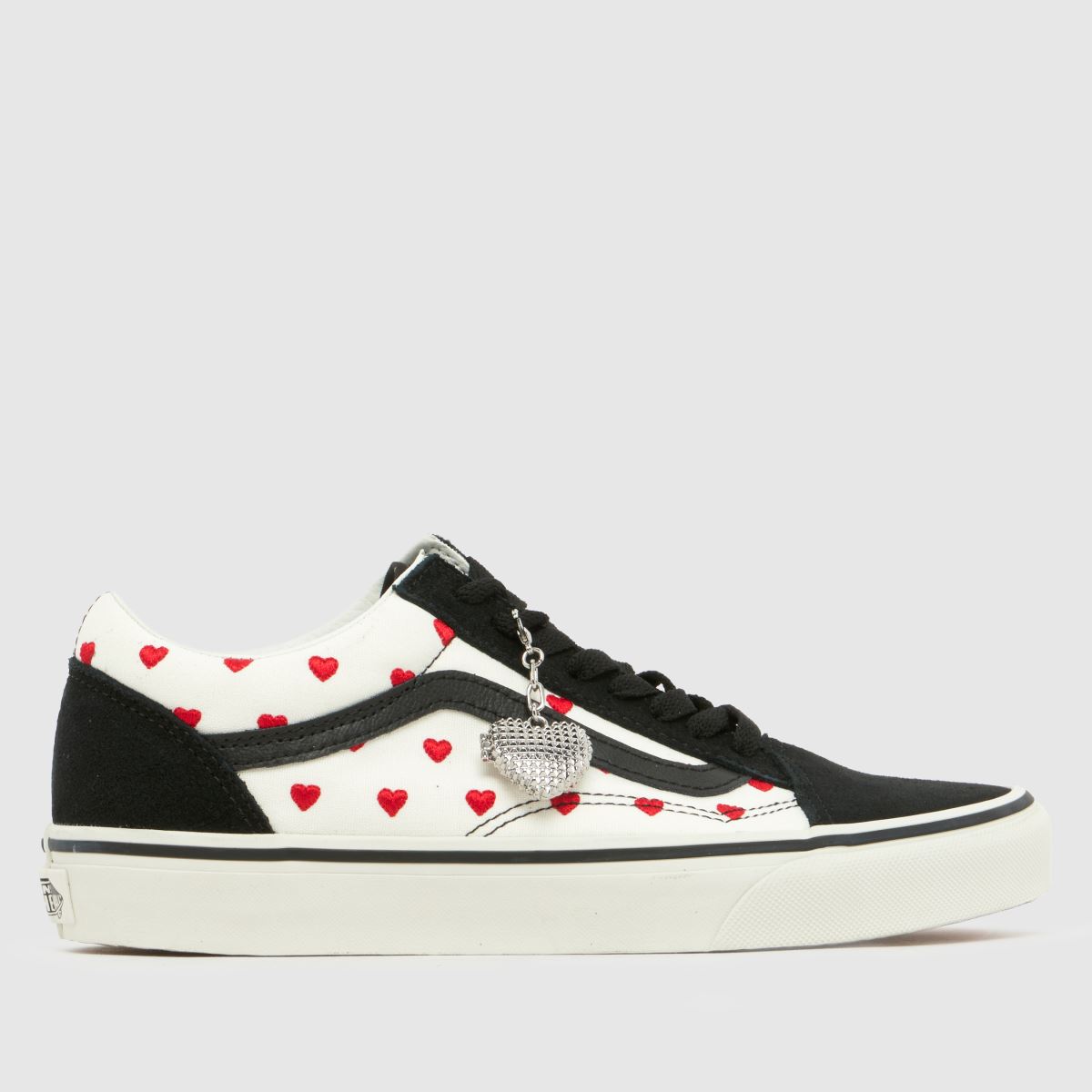Vans Old Skool Hearts Trainers in White & Red