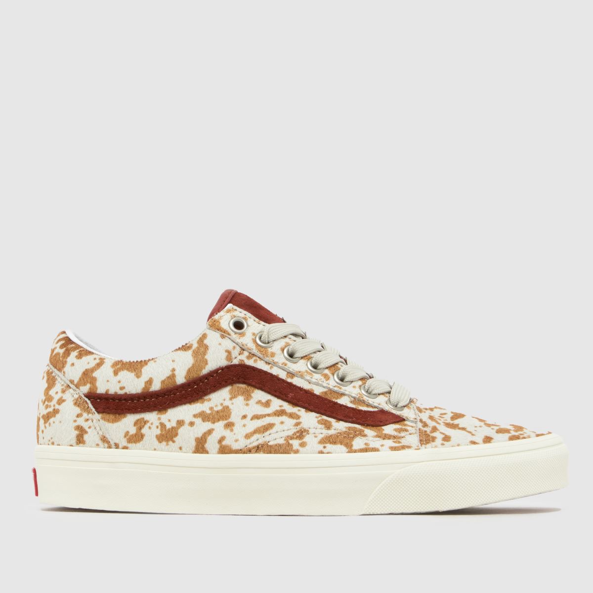 Vans Old Skool Cow Trainers in White & Brown
