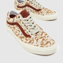 Vans Old Skool Cow in White & Brown Vans Old Skool Cow,3 of 4