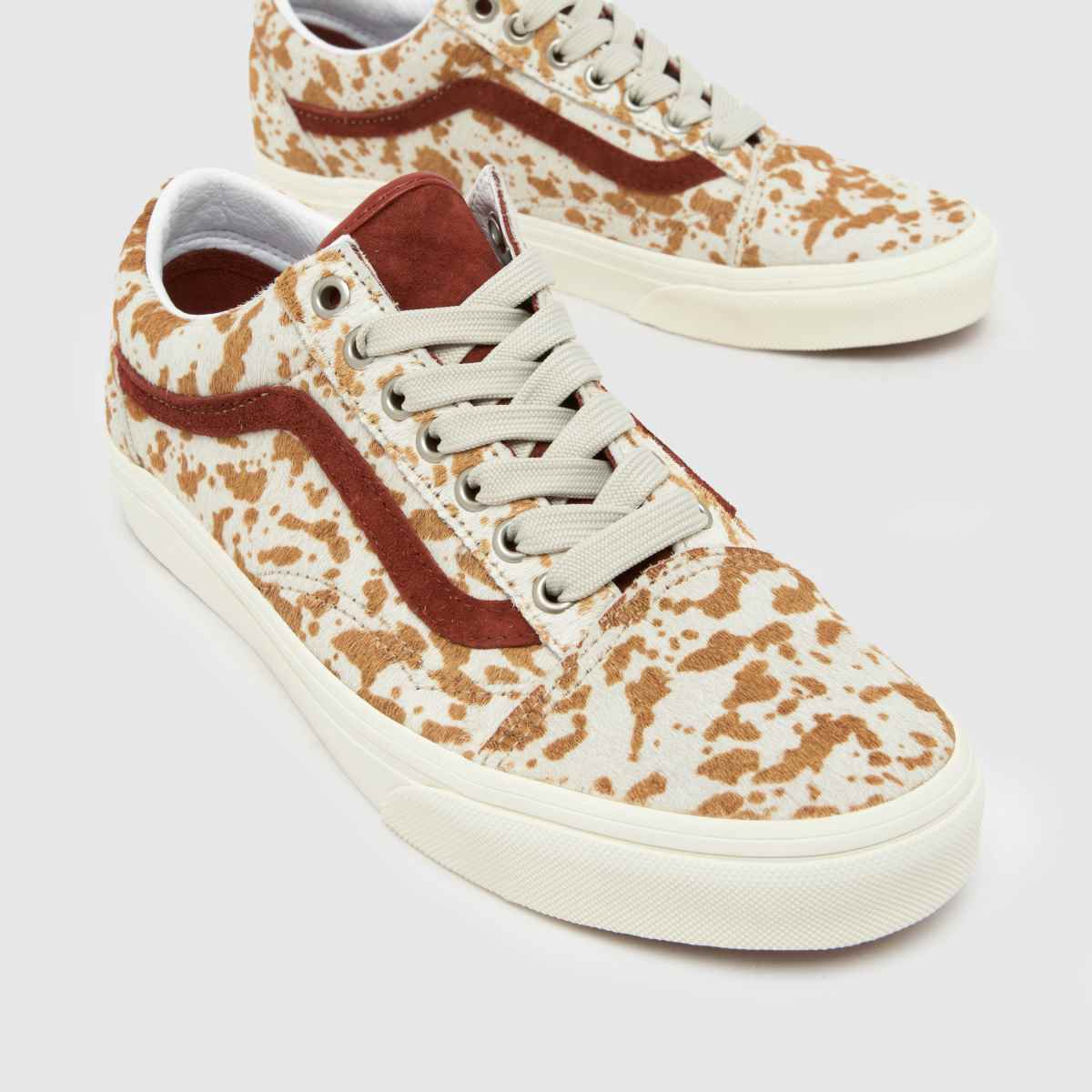 Vans Old Skool Cow in White & Brown Vans Old Skool Cow 4