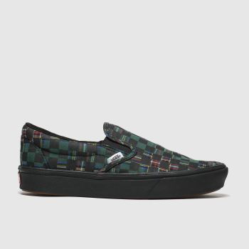 vans black & green comfycush slip-on trainers vans black & green comfycush slip-on trainers