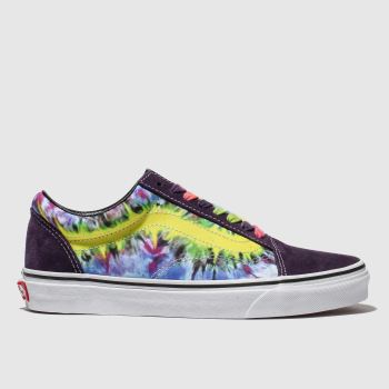vans purple & yellow old skool tie dye trainers vans purple & yellow old skool tie dye trainers