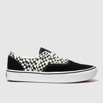 vans black & white comfycush era tear check trainers vans black & white comfycush era tear check trainers