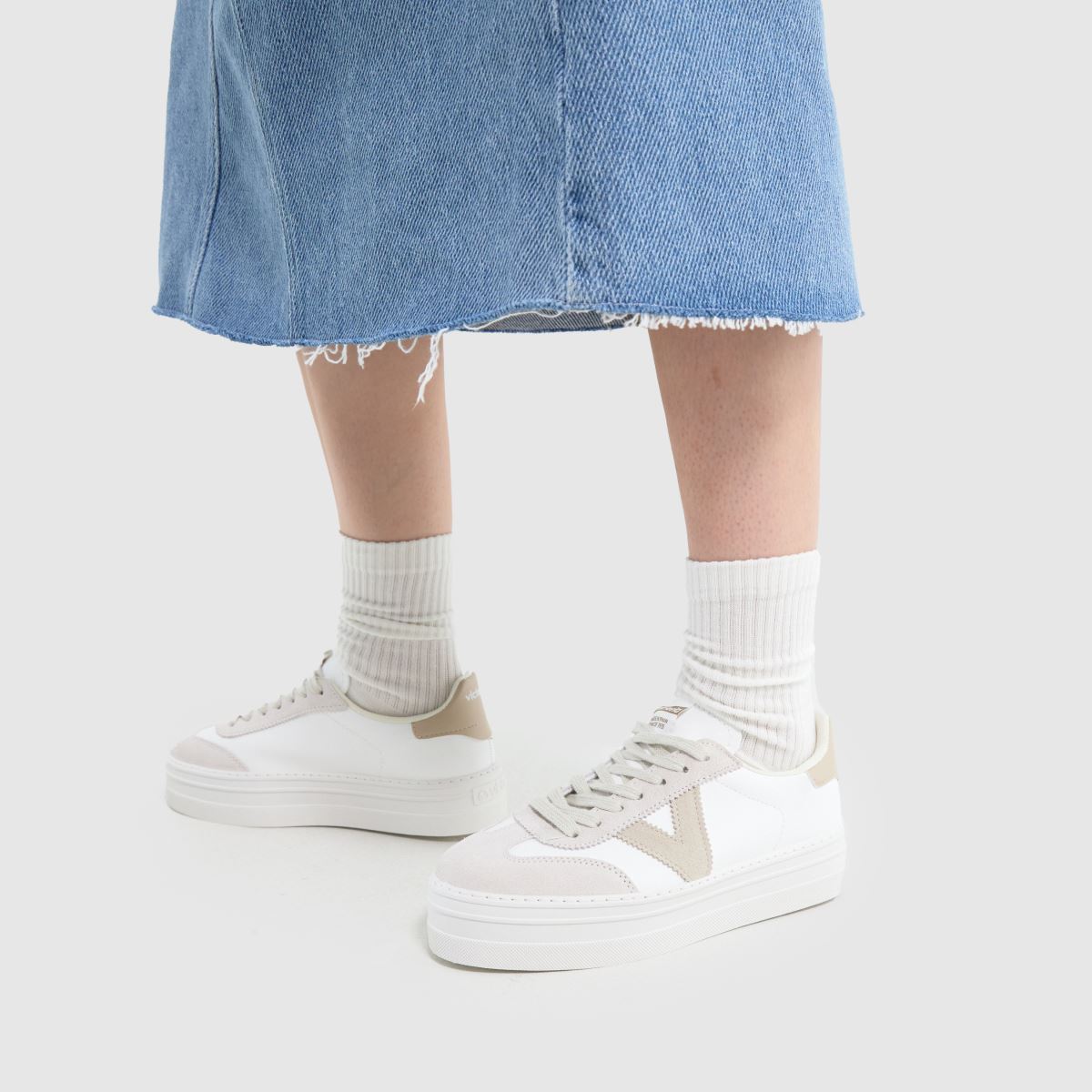 Womens White Beige victoria Barcelona Ciclista Trainers schuh