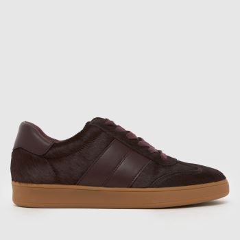 schuh Burgundy Miley Leather Lace-up Womens Trainers