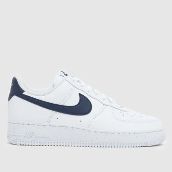Nike White & Navy Air Force 1 Womens Trainers