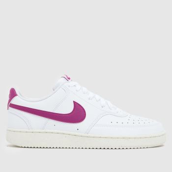Nike White & Purple Court Vision Womens Trainers