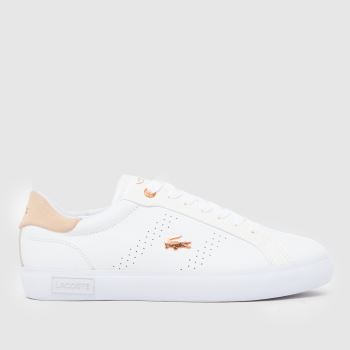 Lacoste White & Pink Powercourt 2.0 Womens Trainers