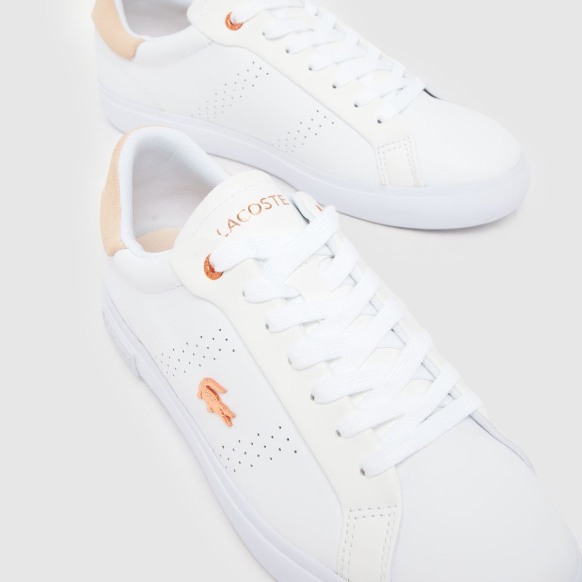 Womens White Pink Lacoste Powercourt Trainers schuh