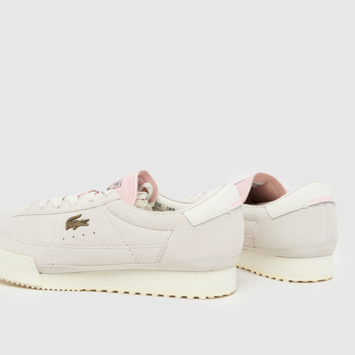 Womens White Pink Lacoste Aura Trainers schuh